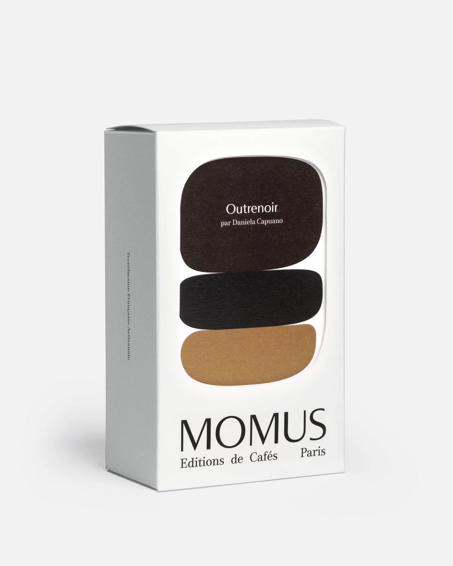 Café Outrenoir packaging Momus, création Daniala Capuano