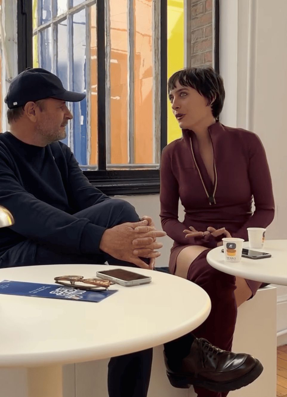 Un café avec Linda Messerklinger avec le fondateur de Momus Lionel Giraud lors des 70 ans de Kway