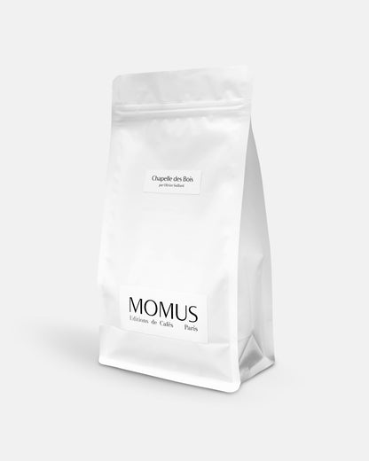 Café Chapelle des bois en sachet 500g, création Olivier Saillard pour Momus Éditions de Cafés
